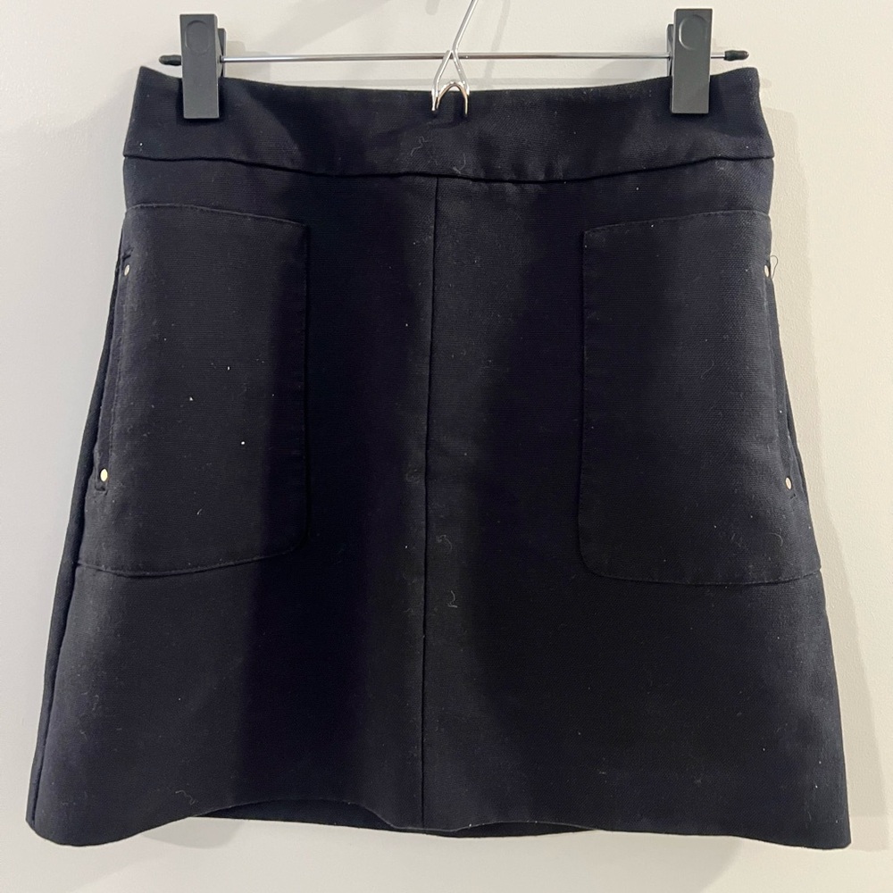 Navy a line min skirt
